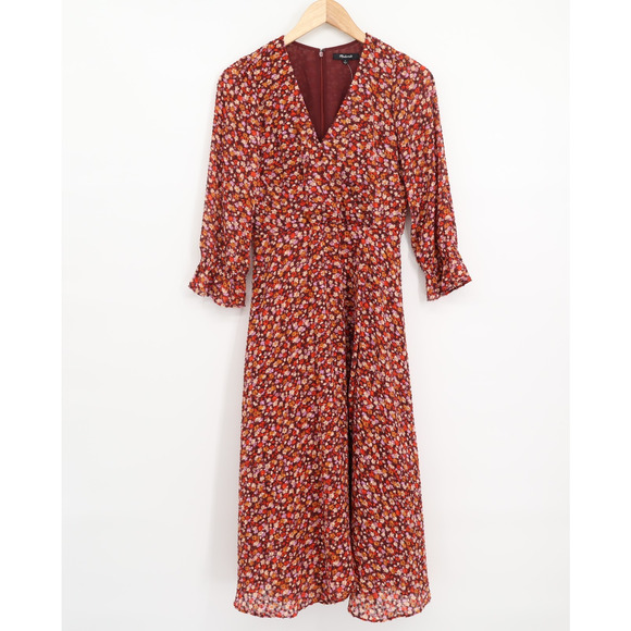 Madewell Dresses & Skirts - Madewell Women's Crossover Midi Dress Clipdot Spring Prairie Sz 0 NEW